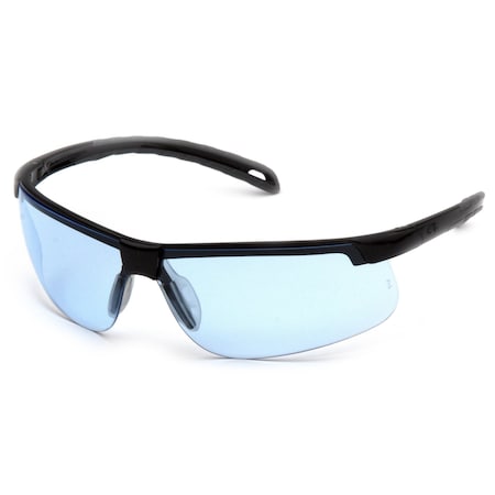 Pyramex Ever-Lite(R), Safety Glasses, Anti-Scratch, Infinity Blue Lens, Black Frame, Half-Frame SB8660D